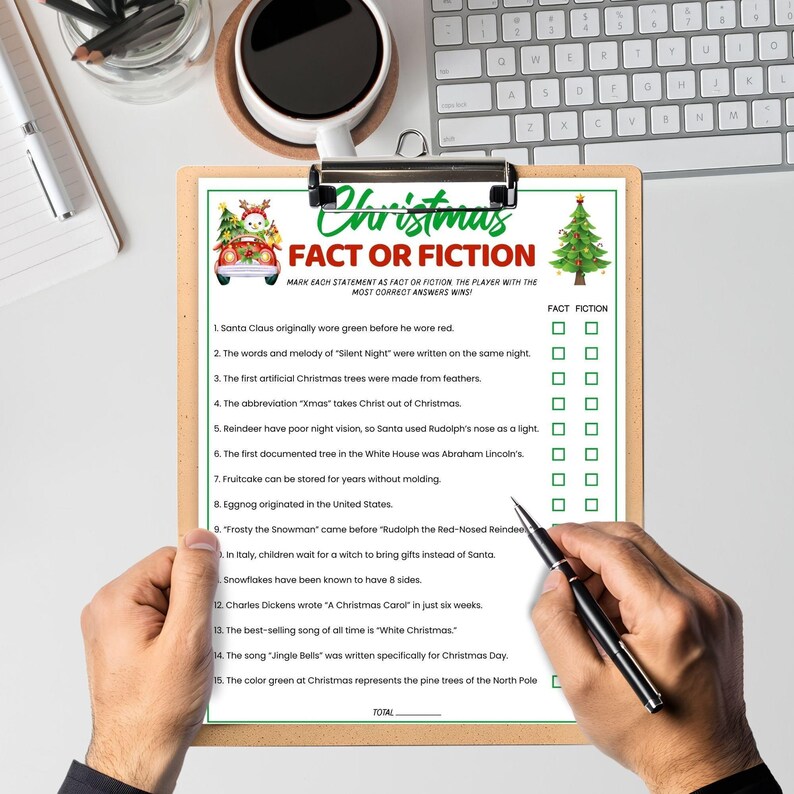 Christmas Fact or Fiction Game, Christmas Trivia Ice Breaker Games Trivia Night, Sleepover Games, Christmas Games for Seniors Christmas Quiz image 4