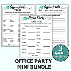 Office Party Games Bundle, Office Trivia, Office Team Building Games, Office Games, Icebreaker Games, Team Building Games, Workplace Games