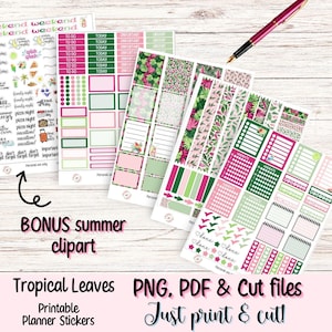 Pegatinas imprimibles para planificador de verano, pegatinas imprimibles para diario de verano, pegatinas imprimibles para calendario de verano, pegatinas de vacaciones, pegatinas para planificador de viajes