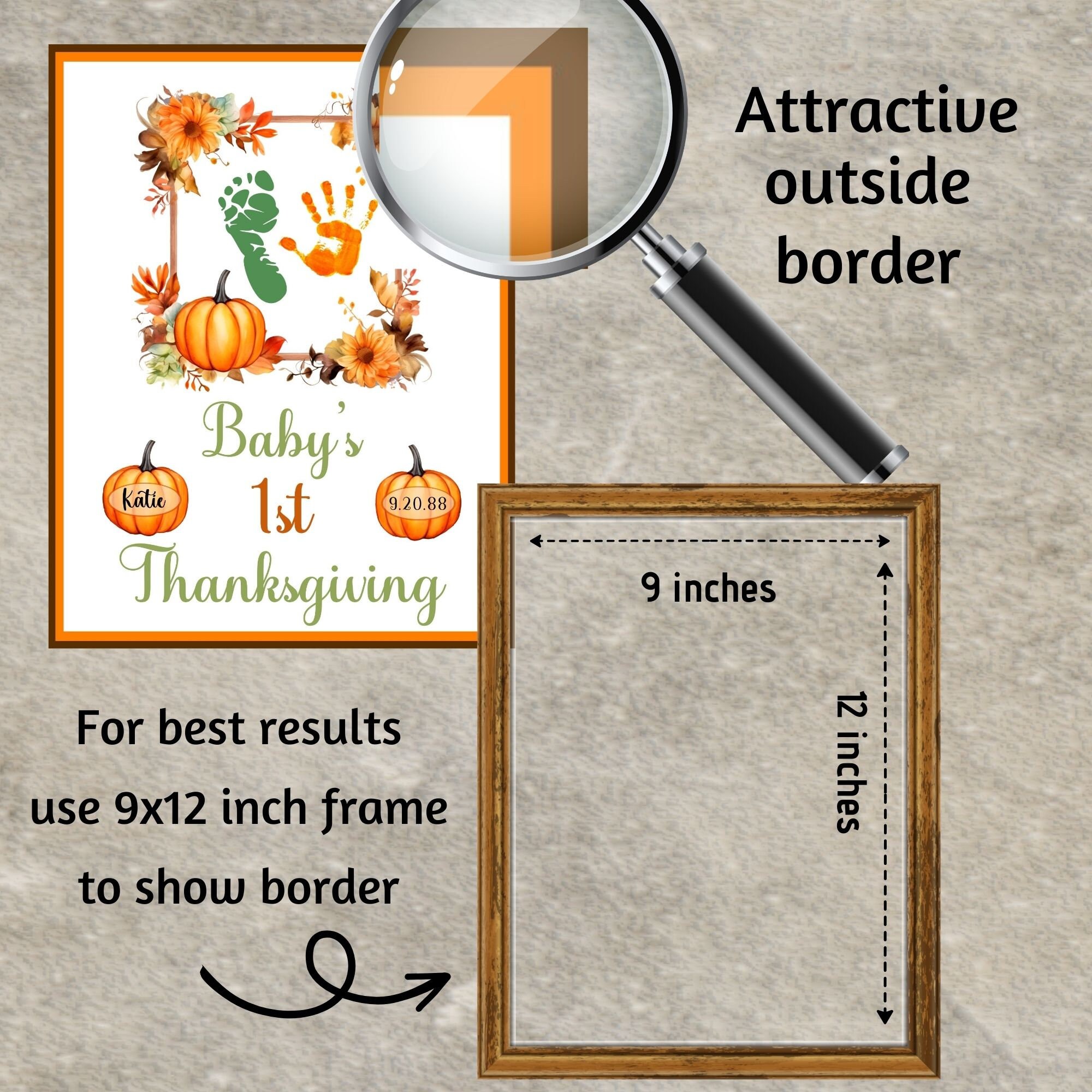 EDITABLE My First Thanksgiving Printable Newborn Keepsake - Etsy