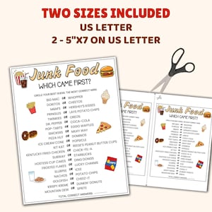 Junk Food Which Came First Trivia Game, Trivia Game Night, Ice Breaker Games, Games for the Elderly, Sleepover Games, Game for Seniors image 2
