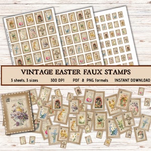 Vintage Digital Easter Stamps, Easter Printables, Ephemera, Junk Journal, Scrapbook, Printable, Cardmaking, Easter Crafts, INSTANT DOWNLOAD