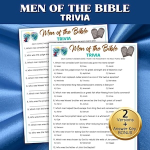 Men of the Bible Trivia Game, Bible Trivia for Adults, Church Games, Bible Games for Adults, Mens Ministry, Youth Group Games,