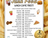 Junk Food Which Came First Trivia Game, Trivia Game Night, Ice Breaker Games, Games for the Elderly, Sleepover Games, Game for Seniors