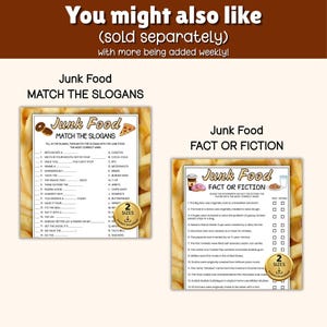 Junk Food Which Came First Trivia Game, Trivia Game Night, Ice Breaker Games, Games for the Elderly, Sleepover Games, Game for Seniors image 7