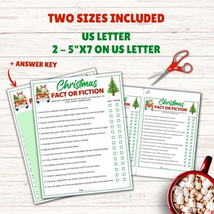 Christmas Fact or Fiction Game, Christmas Trivia Ice Breaker Games Trivia Night, Sleepover Games, Christmas Games for Seniors Christmas Quiz image 2