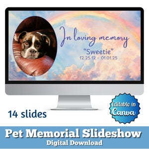 Rainbow Bridge Pet Memorial Video, Pet Memorial Slideshow, Pet Memorial Video Montage, Rainbow Bridge Celebration of LIfe Canva Video