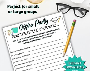 Find the Colleague, Office Games, Work Games, Team Building Games, Team Building Activities, Icebreaker Games, Find Someone Who, Office Game