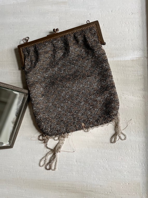 Stunning 1920’s French Beaded Clutch Bag - Pewter… - image 6