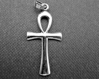 Ankh. Ancient Egyptian Symbol of Protection, Crux Ansata, Symbol of Eternal Life, Magical Knot Silver Pendant