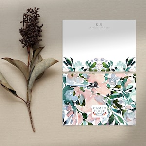 Hojas delicadas / Juego de papelería / Tarjetas & Sobres / 4x5.5 / Personalizado / Monograma / Tarjeta de notas / Gracias / Boda / Día de las Madres / Para ella