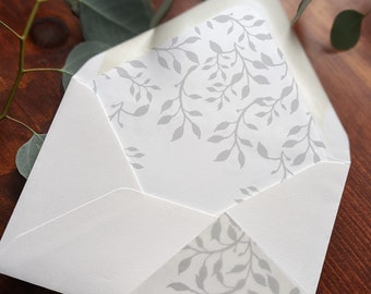 Leafy Watercolor Envelope Liner | Set of 10 | Wedding Stationery | Invite | Envelope | Printed
