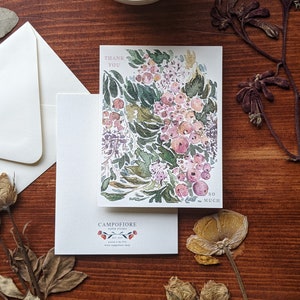 Danke so viel Schneebeeren Grußkarte | 4,25x5,5" | Aquarell Kunst | Klappkarte | Einzeln oder 5er Pack | Notecard | Freund | Gärtner