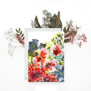 Biglietto di auguri da giardino 5X7 / Arte dell'acquerello / Biglietto piegato / Confezione individuale o da 5 / Compleanno / Grazie / Simpatia / Festa della mamma / Giardino