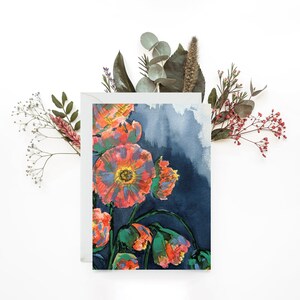 Big Blooms Grußkarte 5x7 | Aquarell Kunst | Klappkarte | Individuelle oder 5er Packung | Geburtstag | Danke | Sympathie | Muttertag | Briefmarke