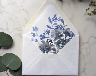 Klimop aquarel envelop voering | Set van 10 | Bruiloft briefpapier | Uitnodigen | Envelop | Gedrukt