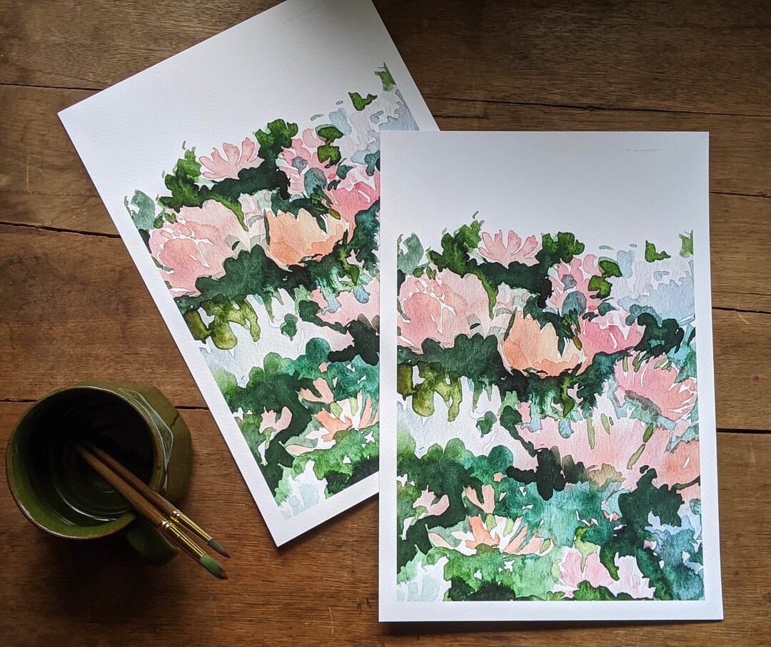 Waterlilies Watercolor Giclee Print Flower Art Watercolor Etsy