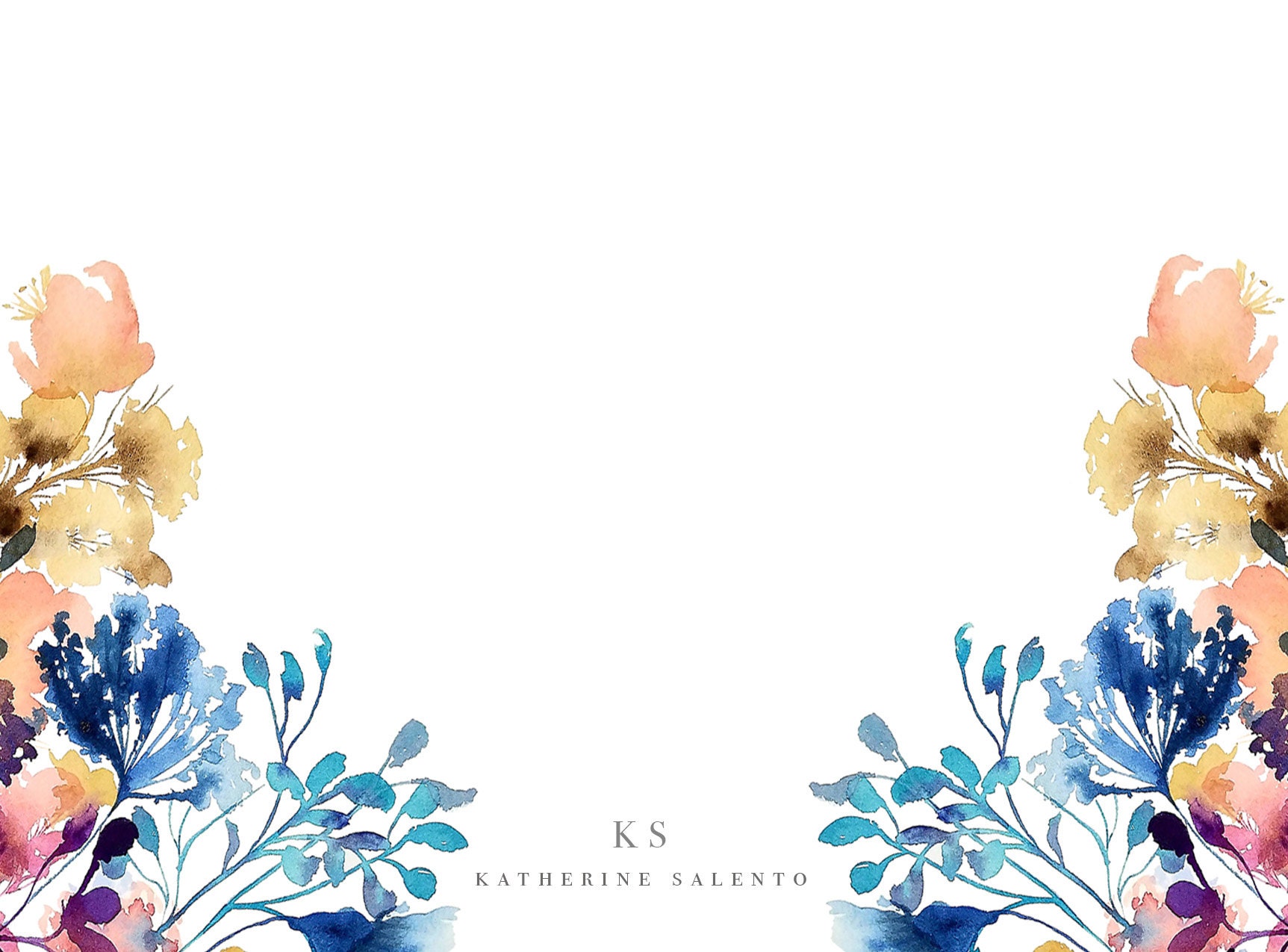 Inky Flowers Stationery Set Cards & Envelopes 4x5.5 Etsy