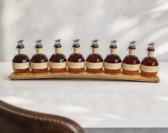 8-Bottle Bourbon Barrel Stave Display for Blanton's Collection, Two Finishes