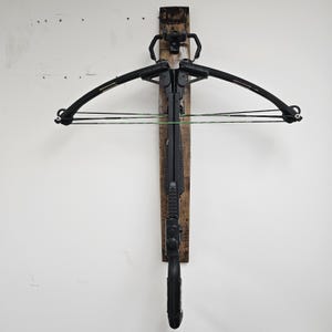 Personalized Whiskey Barrel Archery Rack: Wall Mount Bow Holder for Compound or Crossbow, Rustic USA Handmade
