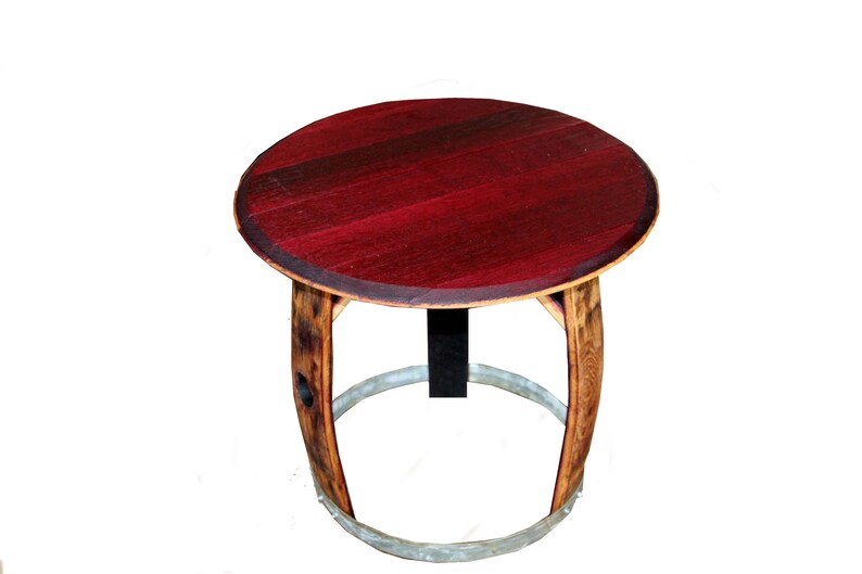 Wine Barrel Side Table Patio Outdoor End Art