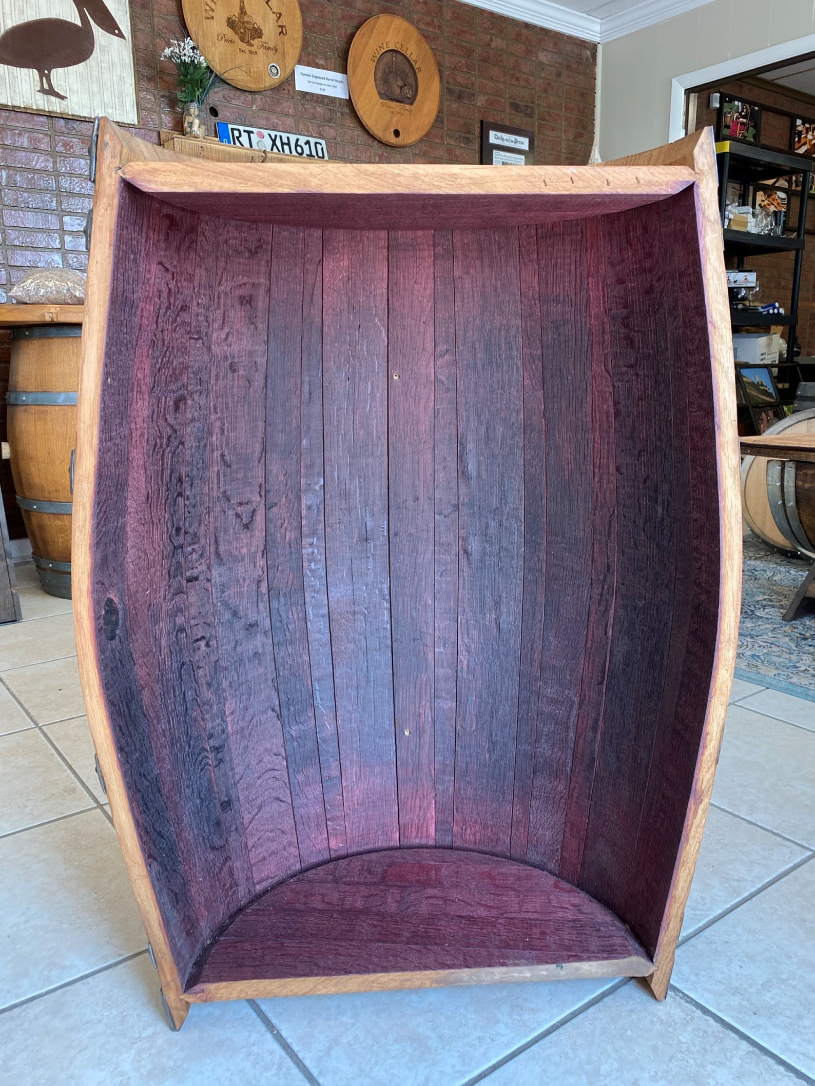 Half Barrel Side Table Etsy