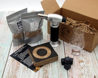 Whiskey Smoker Kit: Reclaimed Barrel Tray, Chilling Stones & Wood Chips