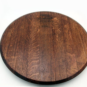 Rustic Reclaimed Wine Barrel Lazy Susan: Rotating Turntable for Dining, Kitchen, Gifts & Entertaining