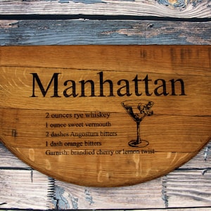 Personalized Whiskey Barrel Head Sign: Custom Engraved Bourbon Lid for Home Bar, Man Cave & Gifts