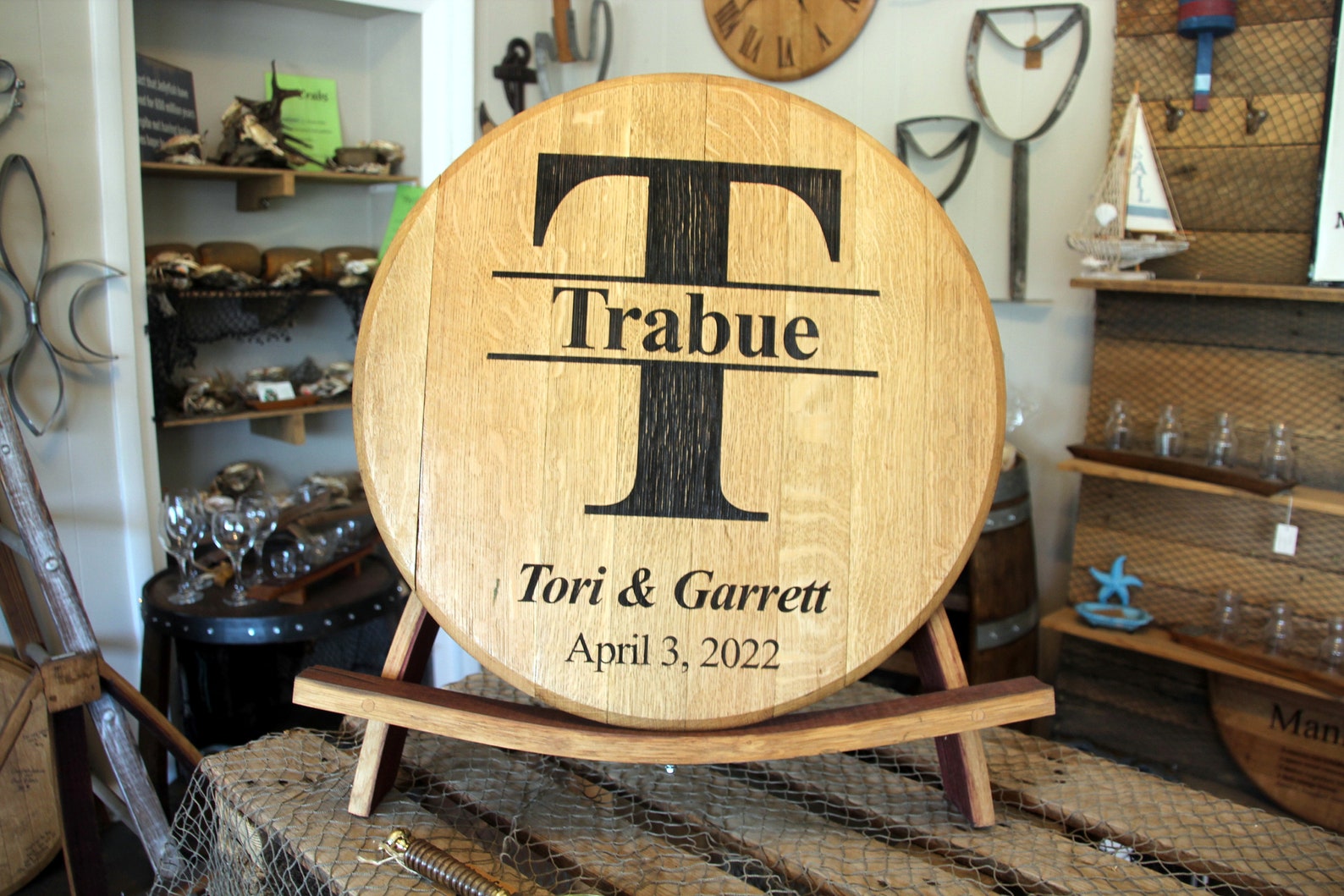 Barrel Stave Easel/ Wine Stave Easel/ Whiskey Stave Easel/ Barrel Head