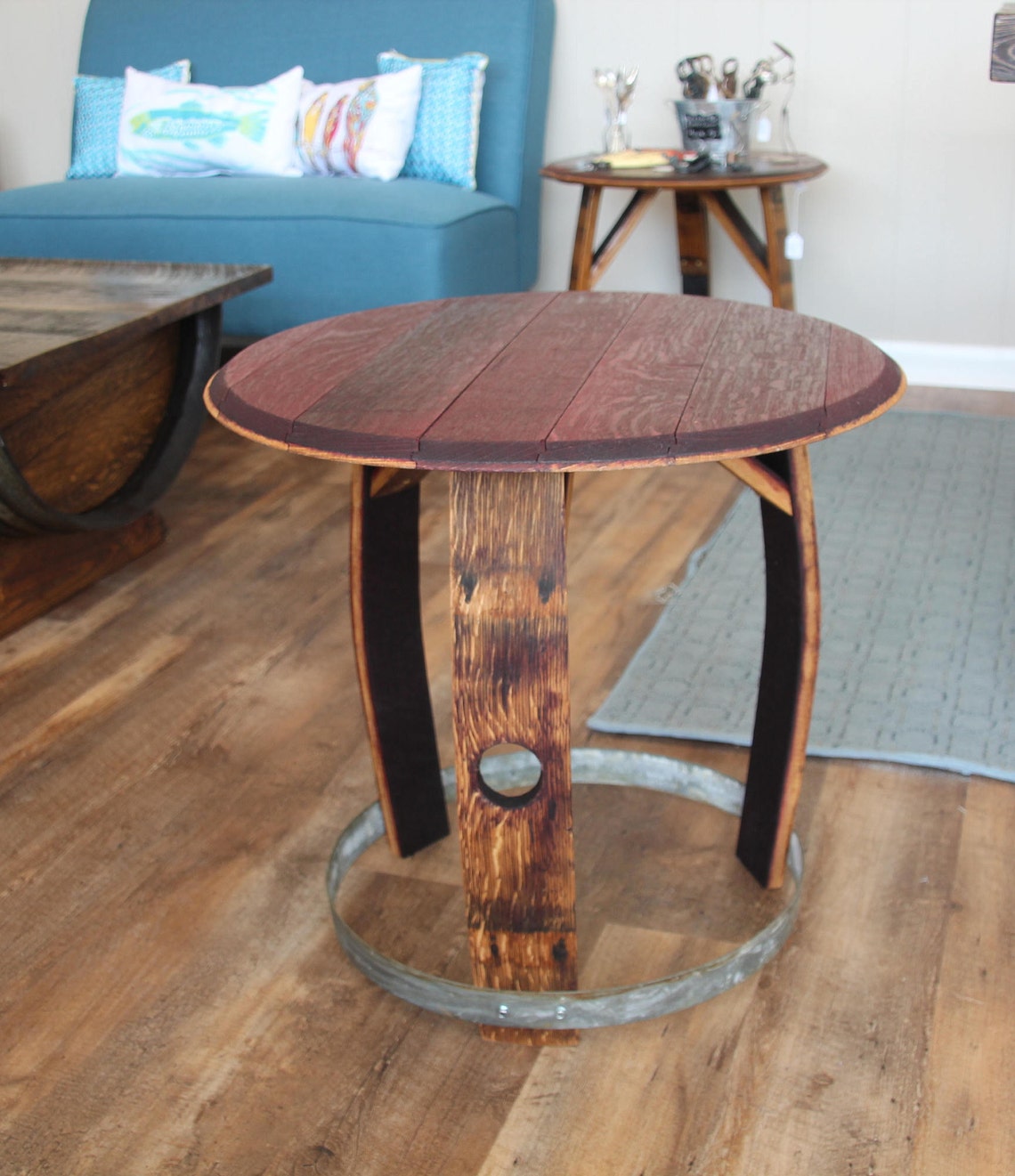 Wine Barrel Side Table/ Side table/ Patio Table/ Outdoor Etsy