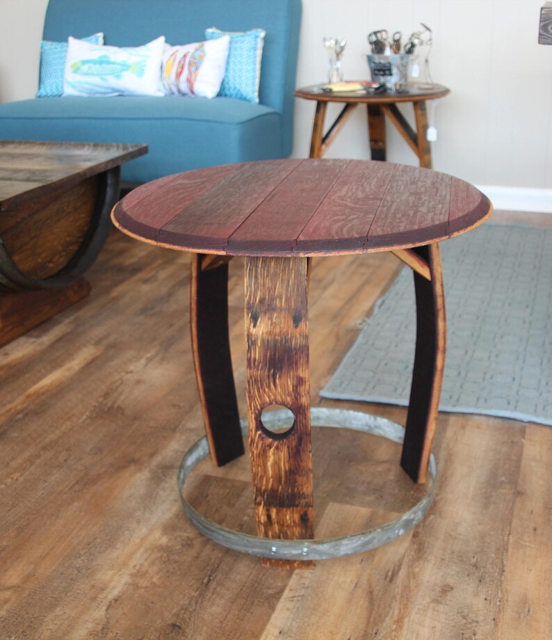 Wine Barrel Side Table/ Side table/ Patio Table/ Outdoor Etsy