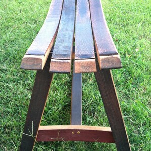 Outdoor Garden Bench/ Wine barrel furniture/ Outdoor furniture/ Patio Bench/ Patio Furniture/ Home Decor/ Stave Bench/ Stool/ image 4