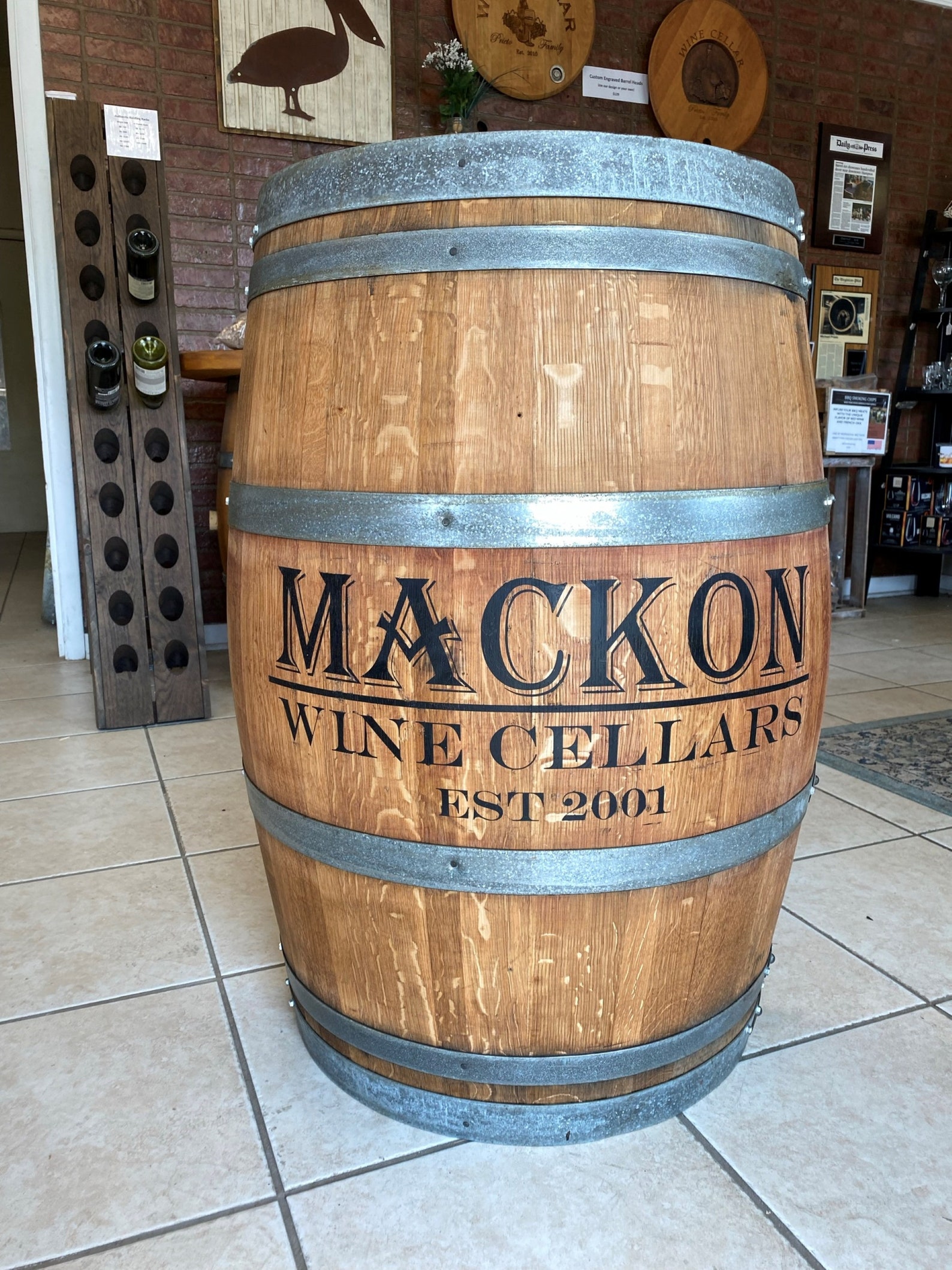 Half Barrel Side Table Etsy