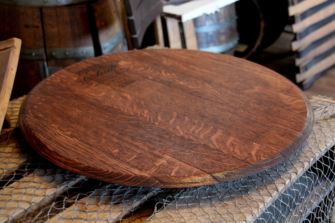 Barrel Head Lazy Susan/serving Tray/wood Lazy Susan/wood Etsy