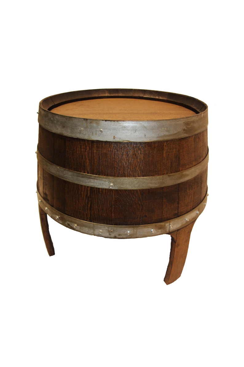 Wine Barrel Side Table Patio Outdoor End Furniture Indoor Art