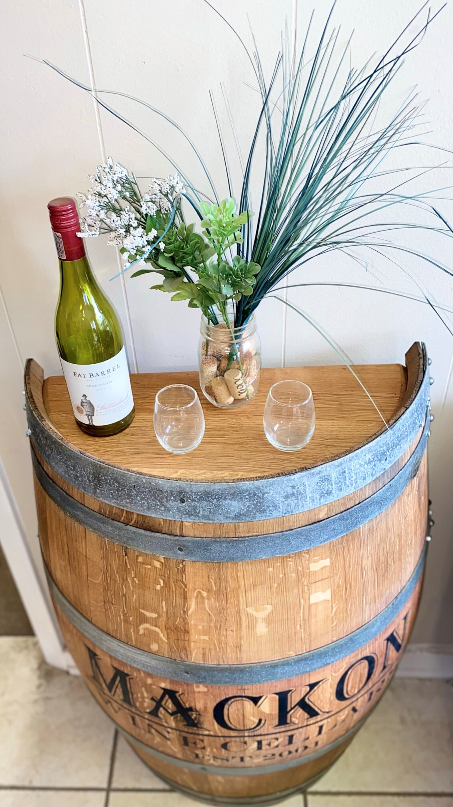 Half Barrel Side Table Etsy