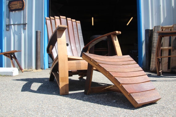 Handcrafted Reclaimed Wine Barrel 7 Stave Adirondack Chair Etsy