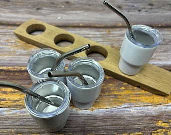 Mini Tumbler Flight Set: Portable Drink Sampling Board, USA Made