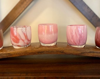 Handcrafted Barrel Stave Glassybaby Candle Holder Display Stand | Low Profile 5-Piece Centerpiece
