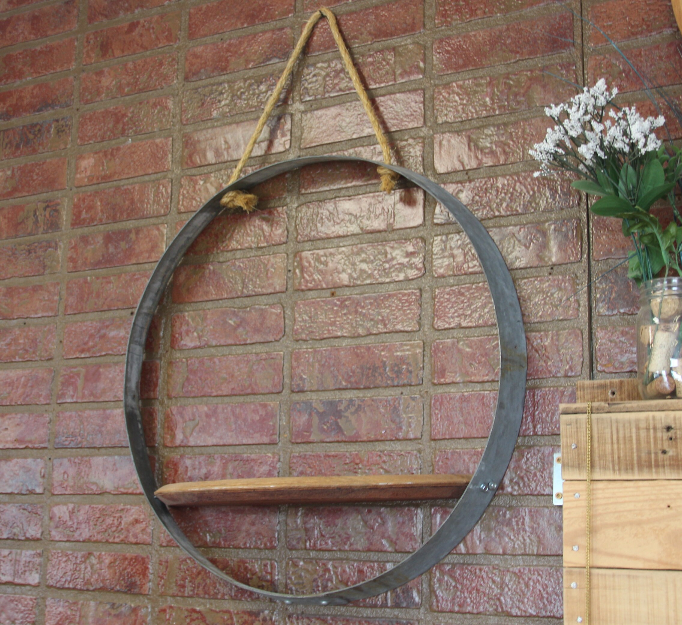 Barrel Hoop Shelf/ Barrel Shelf/ Barrel Ring Shelf/ Hanging Etsy UK