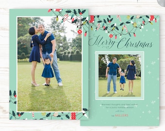 Christmas Card Template - Holiday Card Template - Photo Card Template - Instant Download - CRC018