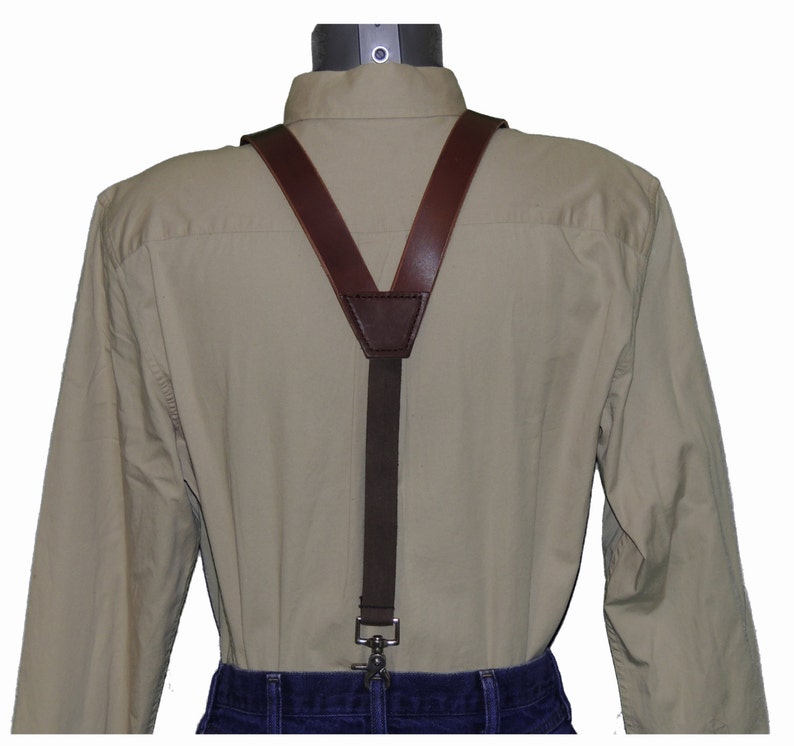 Mens Premium Leather Suspenders image 3