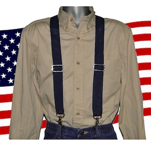 Blue Nylon Suspenders