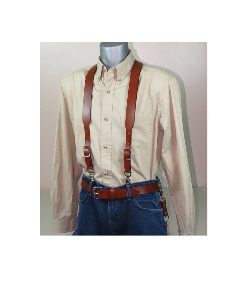 Mens Premium Leather Suspenders image 5