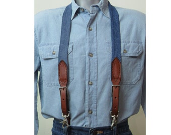 Re-purposed Levi Jeans Denim Suspenders Eco Friendly