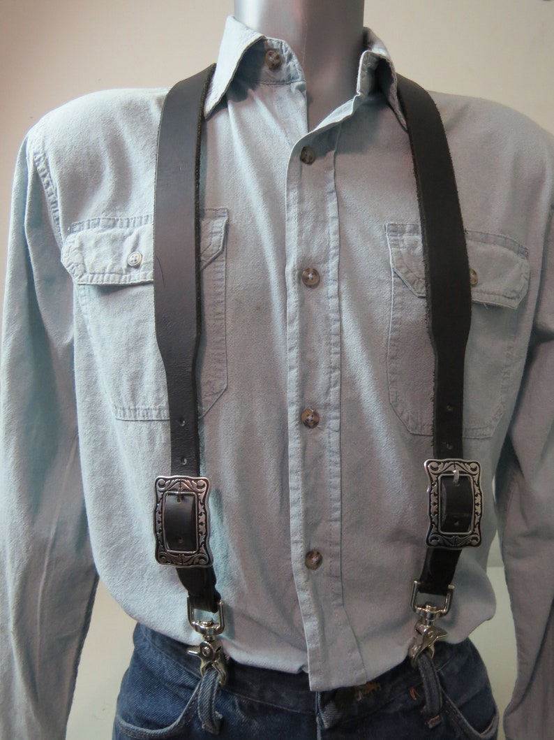 Mens Premium Leather Suspenders image 8