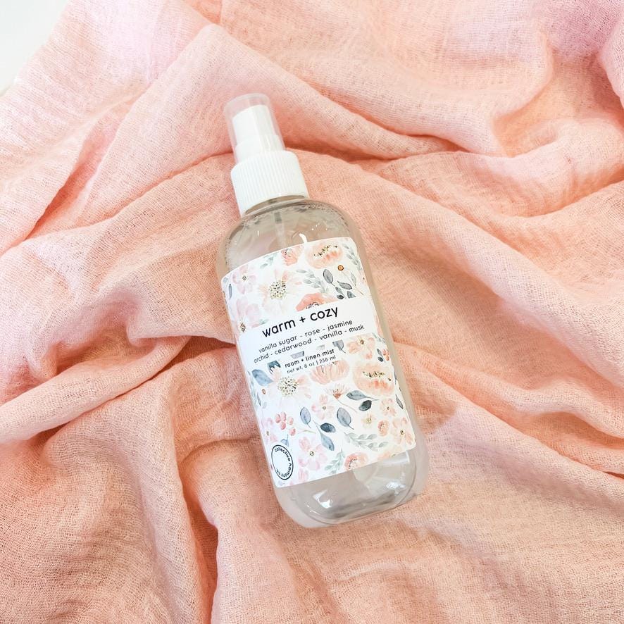 warm + cozy | room + linen spray | pillow spray | deodorizing mist