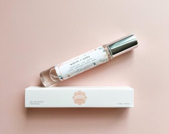 Warm + Cozy Travel Perfume Mist: warm vanilla scented eau de parfum