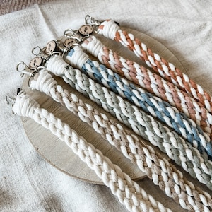 braided lanyard | thin macrame lanyard | two tone lanyard | macrame keychain